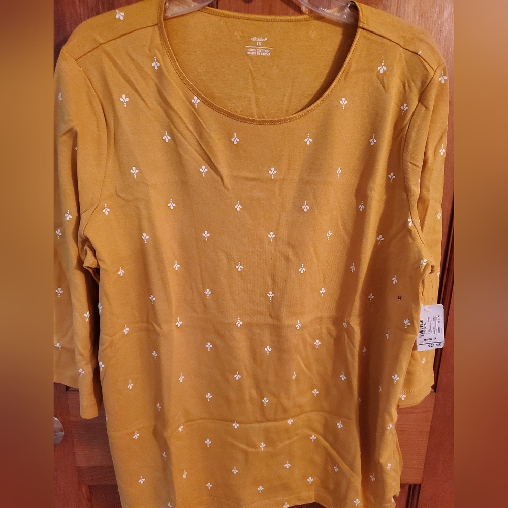 New with Tags Christopher Banks 3/4 Sleeve Jersey - 1X